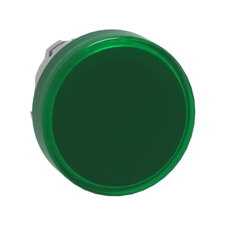 Harmony XB4, Head for Pilot light, metal, green, 22mm, universal LED, plain lens