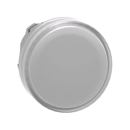 Harmony XB4, Head for Pilot light, metal, white, 22mm, universal LED, plain lens