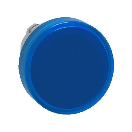 Harmony XB4, Head for Pilot light, metal, blue, 22mm, universal LED, plain lens