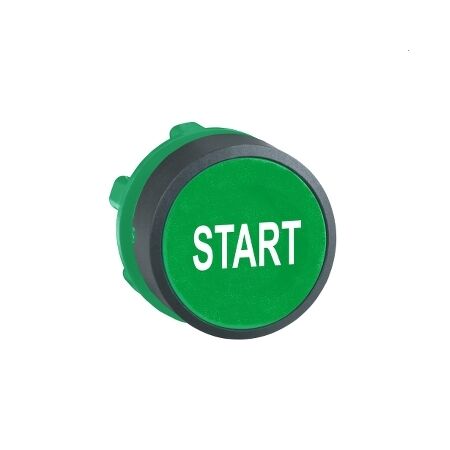 Harmony XB5, push-button head, plastic, flush, green, 22mm, spring return, marked START