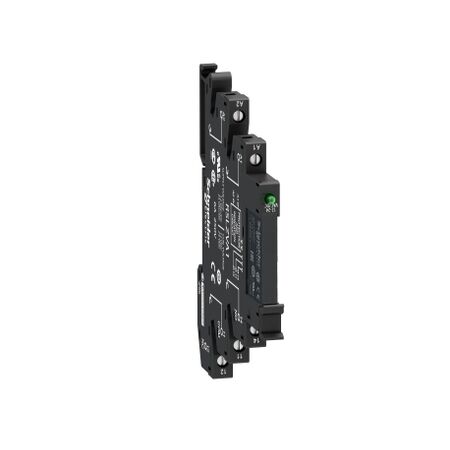 Harmony Electromechanical Relays, Slim interface relay pre assembled, 6A, 1CO, with LED, screw connectors, 24V AC DC