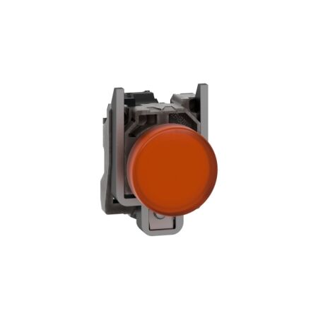 Harmony XB4, Pilot light, grey plastic, orange, 22mm, universal LED, plain lens, 230...240V AC