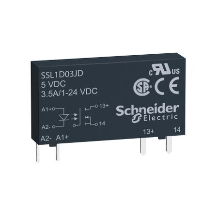Harmony Solid State Relays, Solid state slim relay, 3.5A, DC switching, input 3…12V DC, output 1...24V DC