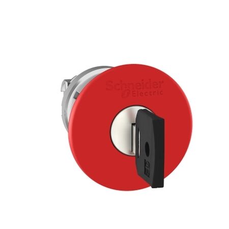 Harmony XB4, Emergency stop head, switching off, metal, red mushroom 40mm, 22mm, trigger latching key release