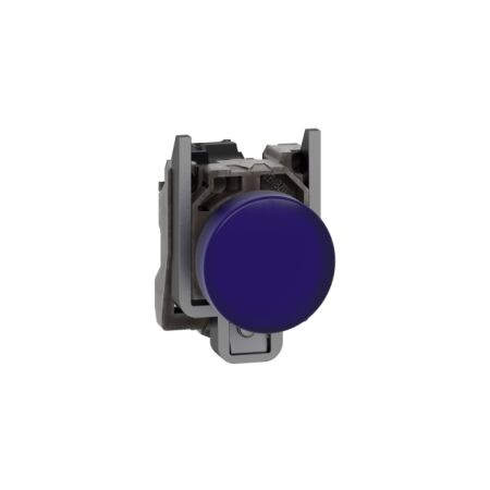 Harmony XB4, Pilot light, grey plastic, blue, 22mm, universal LED, plain lens, 230...240V AC