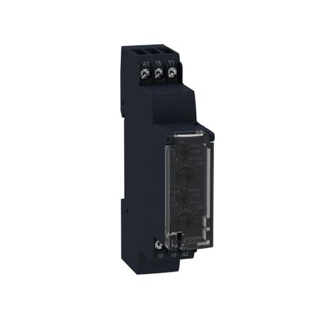 Harmony Timer Relays, Modular timing relay, 8A, 1CO, 1s..100h, asymmetrical flashing, 24V DC 24...240V AC DC