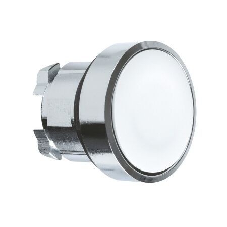 Harmony XB4, push-button head, metal, flush, white, 22mm, spring return, unmarked