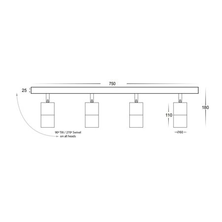4 Lights On The Bar White