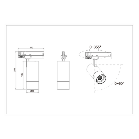 LED Zoom Track Light 30w 4 Wire