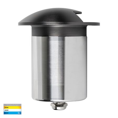 Viale Graphite Coloured Brass TRI Colour LED Single Driveway Light