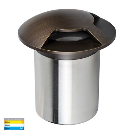 Viale Antique Brass TRI Colour LED Triple Driveway Light