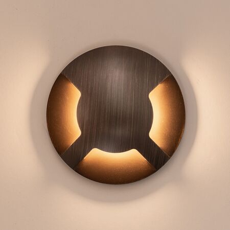 Viale Antique Brass TRI Colour LED Triple Driveway Light