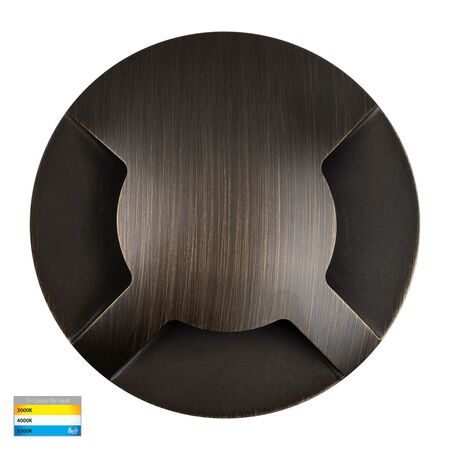 Viale Antique Brass TRI Colour LED Triple Driveway Light