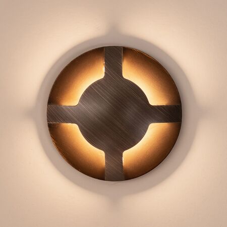 Viale Antique Brass TRI Colour LED Four Way Driveway Light