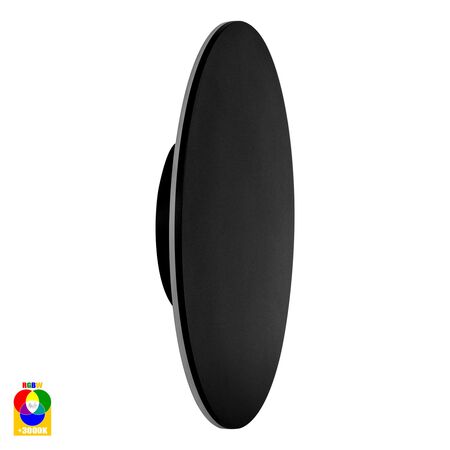 Halo Black RGBW LED Wall Light