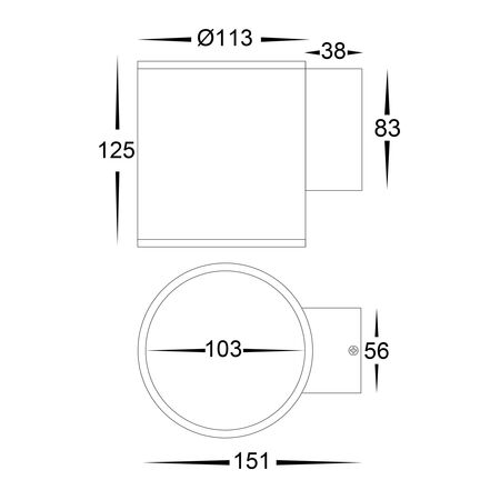 Porter 15w LED White Large Fixed Down Wall Light