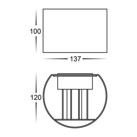 Versa Black Round Up & Down Wall Light