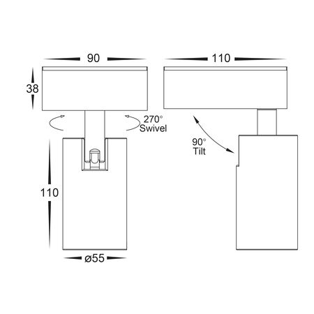 Revo White Single Adjustable Wall Light