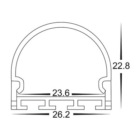 Shallow Square Aluminium Profile with Rounded Diffuser