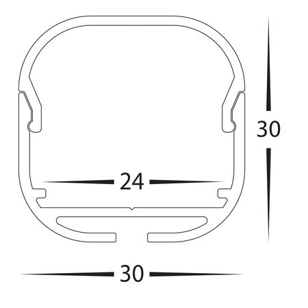 Aluminium Profile with Rounded Diffuser