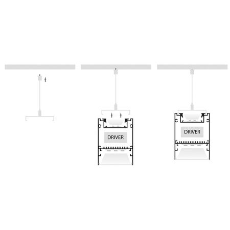 Deep Square Up & Down Black Aluminium Profile