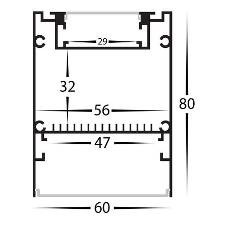 Deep Square Up & Down White Aluminium Profile