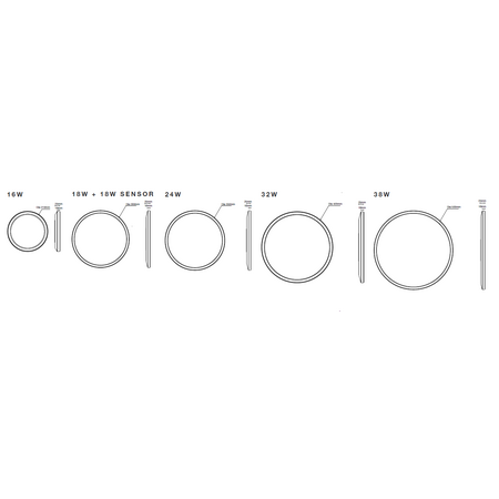 Fino 280mm LED Oyster Light 18w Tricolour White with Sensor