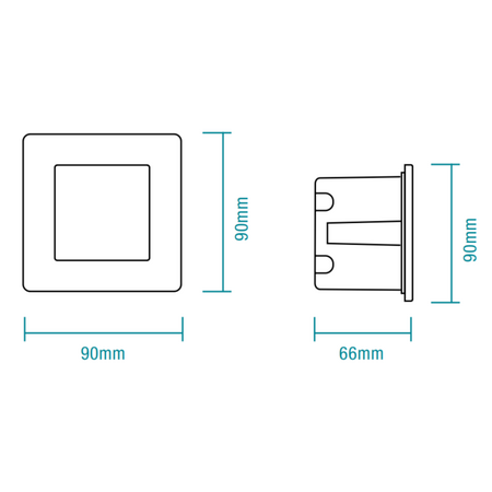 Aspen 3W LED Tricolour IP54 Reccessed Step Light Matt Black