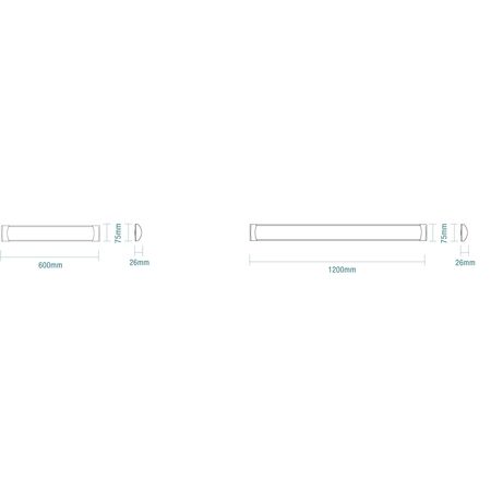 Blade Surface Mounted 36w LED Light Fitting 1200mm Tricolour White