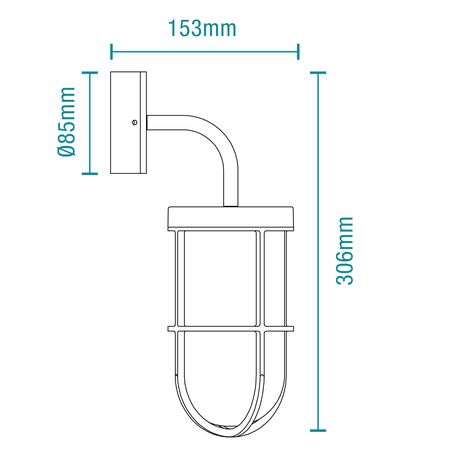 Bronte E27 Wall Bracket Exterior Matt Black