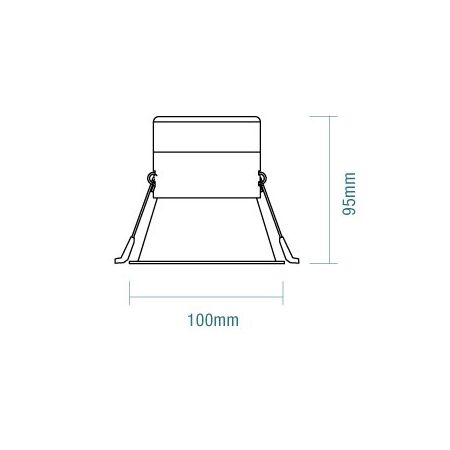 Class II 10w Tricolour Recessed LED Downlight Matt Black