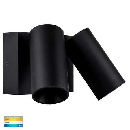Revo Black Double Adjustable Wall Light With Sensor
