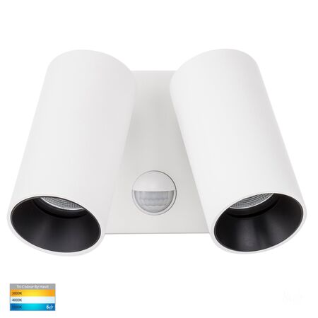 Revo White Double Adjustable Wall Light With Sensor