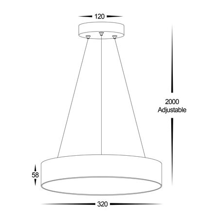 Nella 320mm White 30w Round Pendant