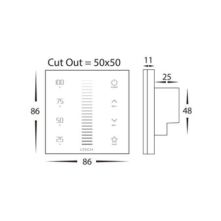 Single Colour LED Strip Touch Panel Controller