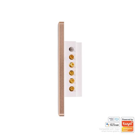 Wifi 3 Gang White with Gold Trim Wall Switch