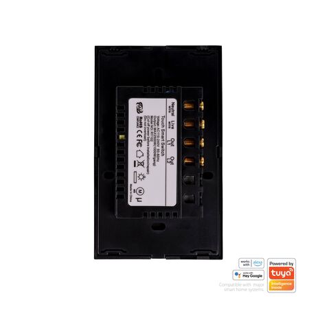 Wifi 2 Gang Black Wall Switch
