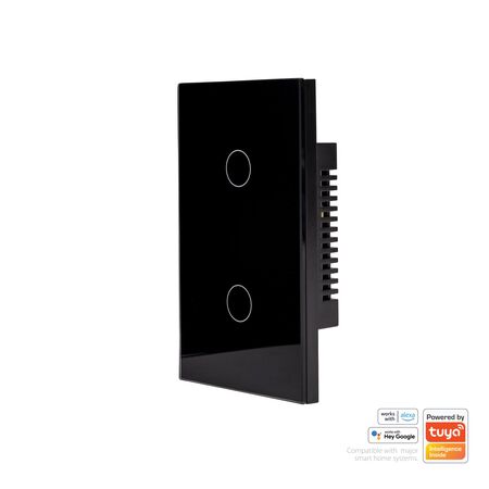 Wifi 2 Gang Black Wall Switch