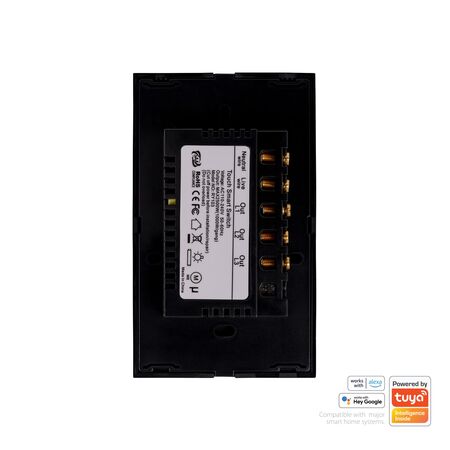 Wifi 3 Gang Black Wall Switch