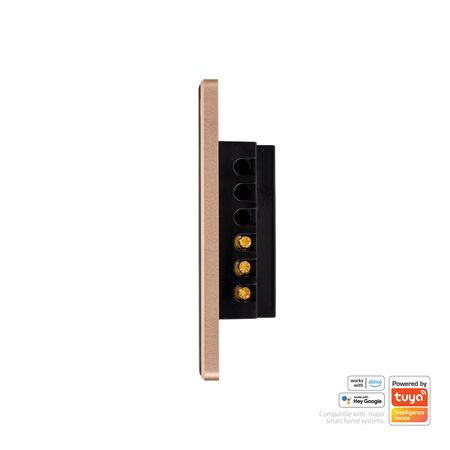 Wifi Single Gang Black with Gold Trim Wall Switch