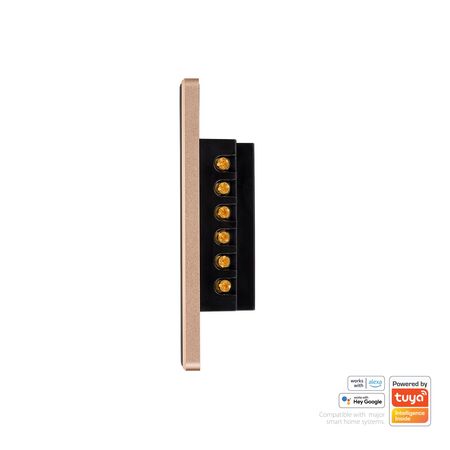 Wifi 4 Gang Black with Gold Trim Wall Switch