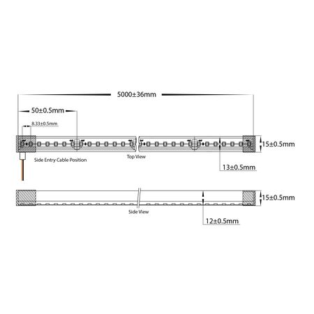 14.4w IP67 24v DC Top Bend HaviFlex Flexible Neon LED Strip 5500k