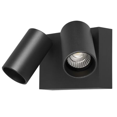 Capri LED Double Spot 2 x 9W Tricolour IP65 Exterior Matt Black