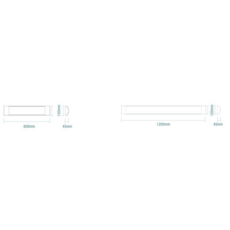 Pilot Wide Body Batten 40w LED 1200mm Tricolour White