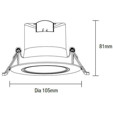 Rex 9w Tricolour Recessed LED Gimbal Downlight White