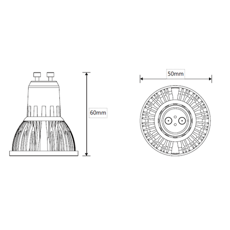 Boss 6w LED Globe GU10 5000k 60 Degree COB Facetted Reflector