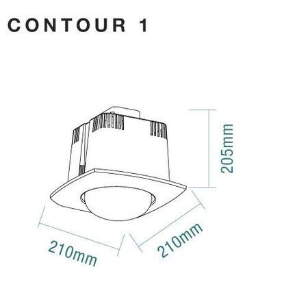 Contour 1 Single Heat Ceiling Bathroom Heater Unit Only White