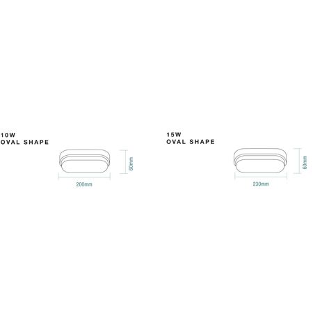 Cove LED Oval Bunker Light 15w Tricolour W/ PIR sensor