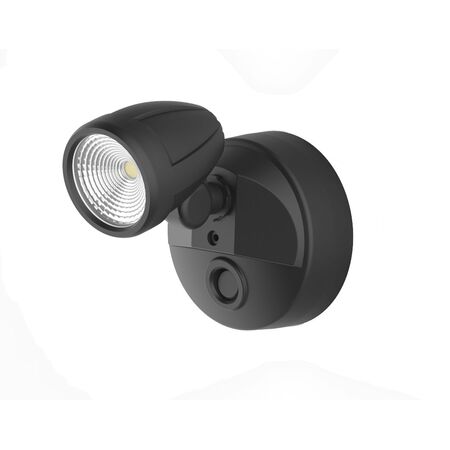 Bandit LED Flood Light Outdoor IP54 Single Spot 12W Tricolour Matt Black