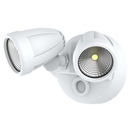 Bandit LED Flood Light Outdoor IP54 Double Spot 2 x 12W Tricolour Matt White